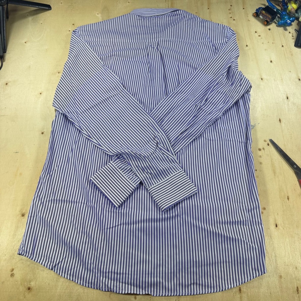 johnnie-O Mens M Performance Bamboo Blend Button Down Shirt Purple Stripe - Picture 5 of 5